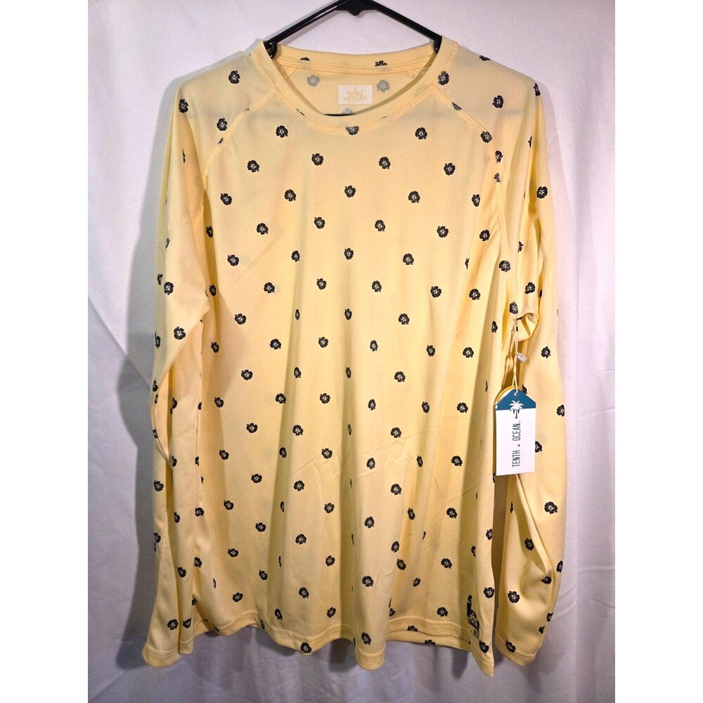 Tenth + Ocean UV Protection 50+ Shirt Women’s Large Yellow Floral Long Sleeve